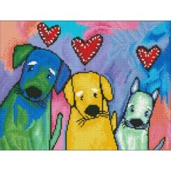 Three Amigos Dogs Diamond Art Kit