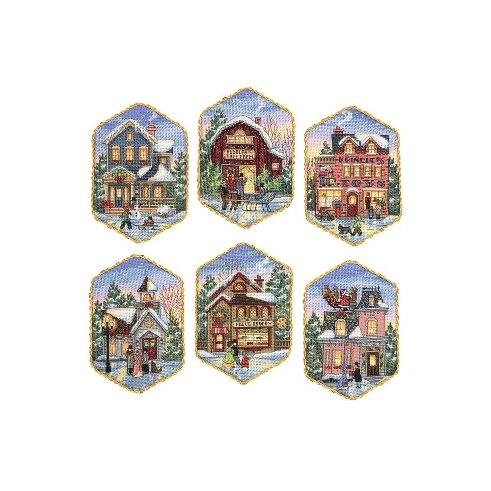 Christmas Village Counted Cross Stitch Ornament Kit 3 Christmas Village Counted Cross Stitch Ornament Kit