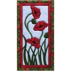 Trio Of Poppies Quilt Magic No-Sew Wall Hanging Kit