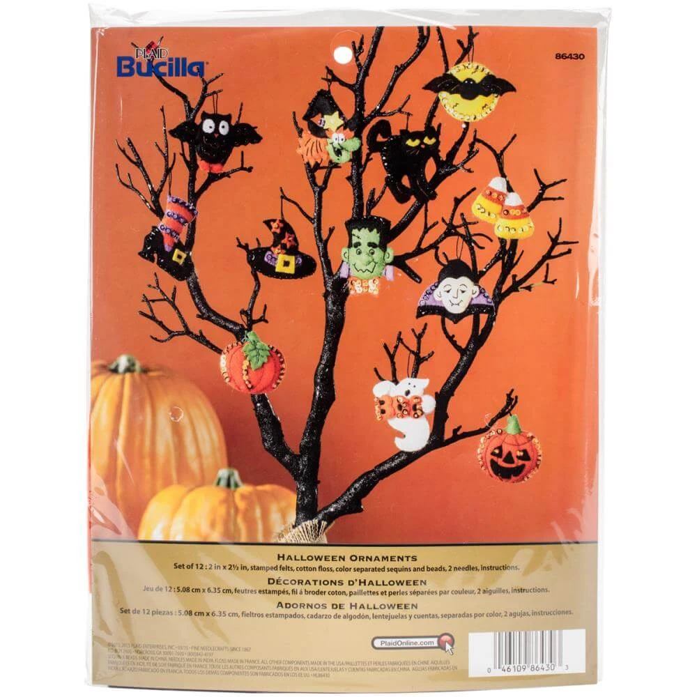 Halloween Felt Ornaments Applique Kit Set Of 12 4 Halloween Felt Ornaments Applique Kit Set Of 12 - Image 2