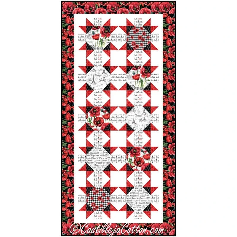 Paris And Poppies Runner Downloadable Pattern 3 Paris And Poppies Runner Downloadable Pattern