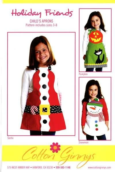 Holiday Friends Childs Aprons Quilt Pattern 3 Holiday Friends Childs Aprons Quilt Pattern