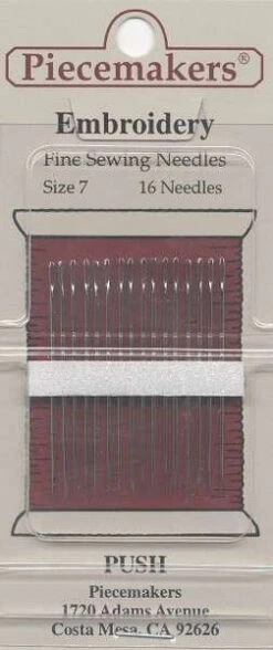 Piecemaker Embroidery / Crewel Needles Size 7