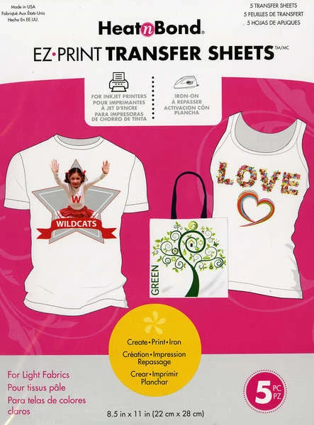 EZ Print Inkjet Transfer Sheets - Light 3 EZ Print Inkjet Transfer Sheets - Light