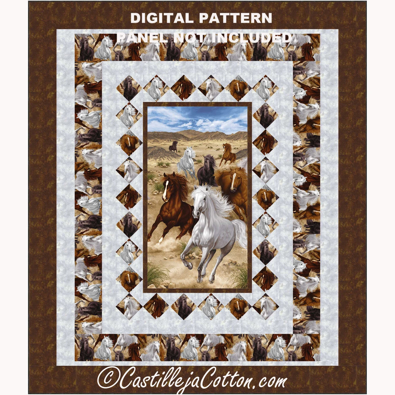 Untamed Horses Double Downloadable Pattern 3 Untamed Horses Double Downloadable Pattern