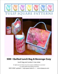 Quilted Lunch Bag & Beverage Cozy Downloadable Pattern