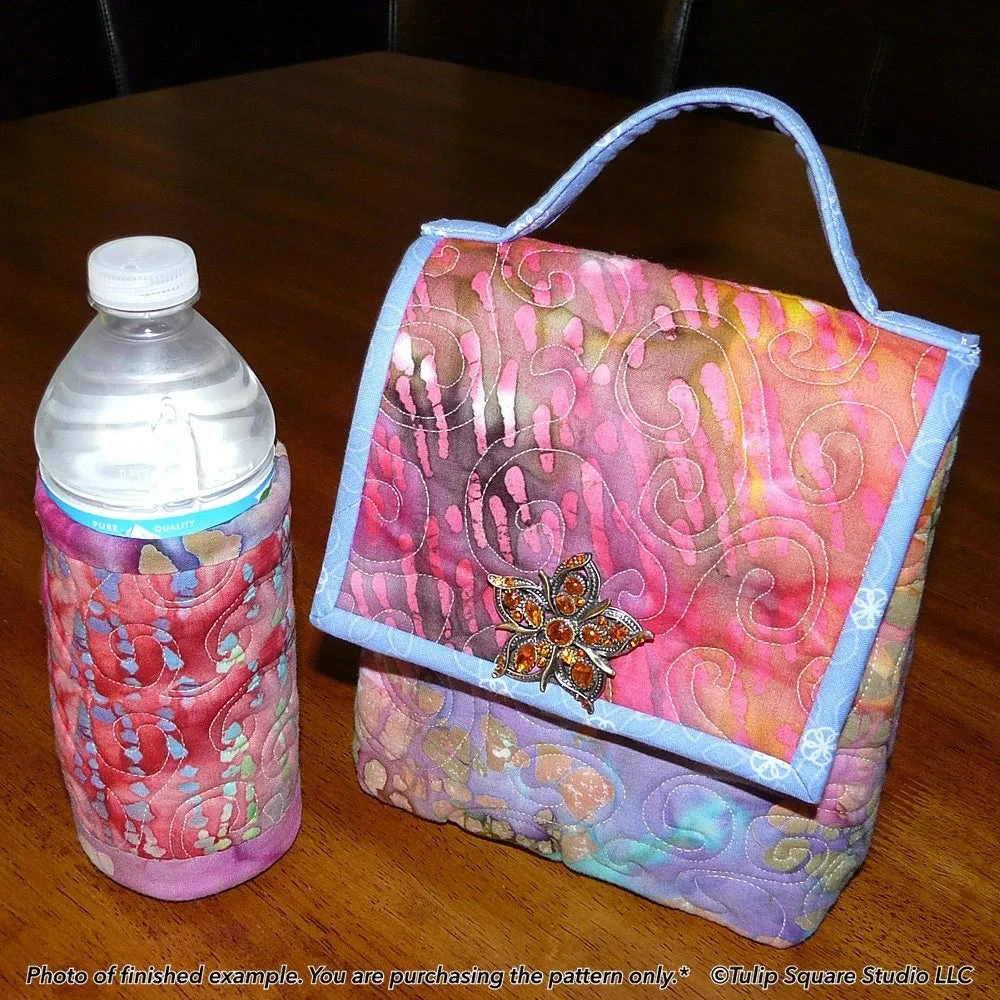 Quilted Lunch Bag & Beverage Cozy Downloadable Pattern 4 Quilted Lunch Bag & Beverage Cozy Downloadable Pattern - Image 2