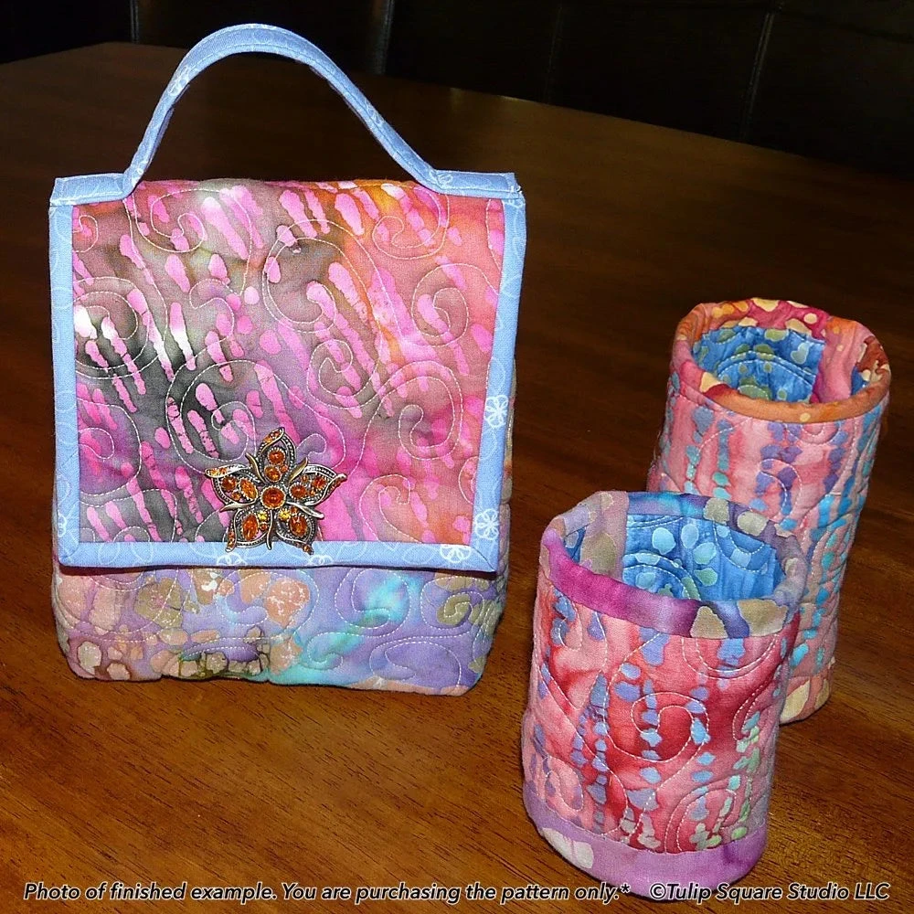 Quilted Lunch Bag & Beverage Cozy Downloadable Pattern 5 Quilted Lunch Bag & Beverage Cozy Downloadable Pattern - Image 3