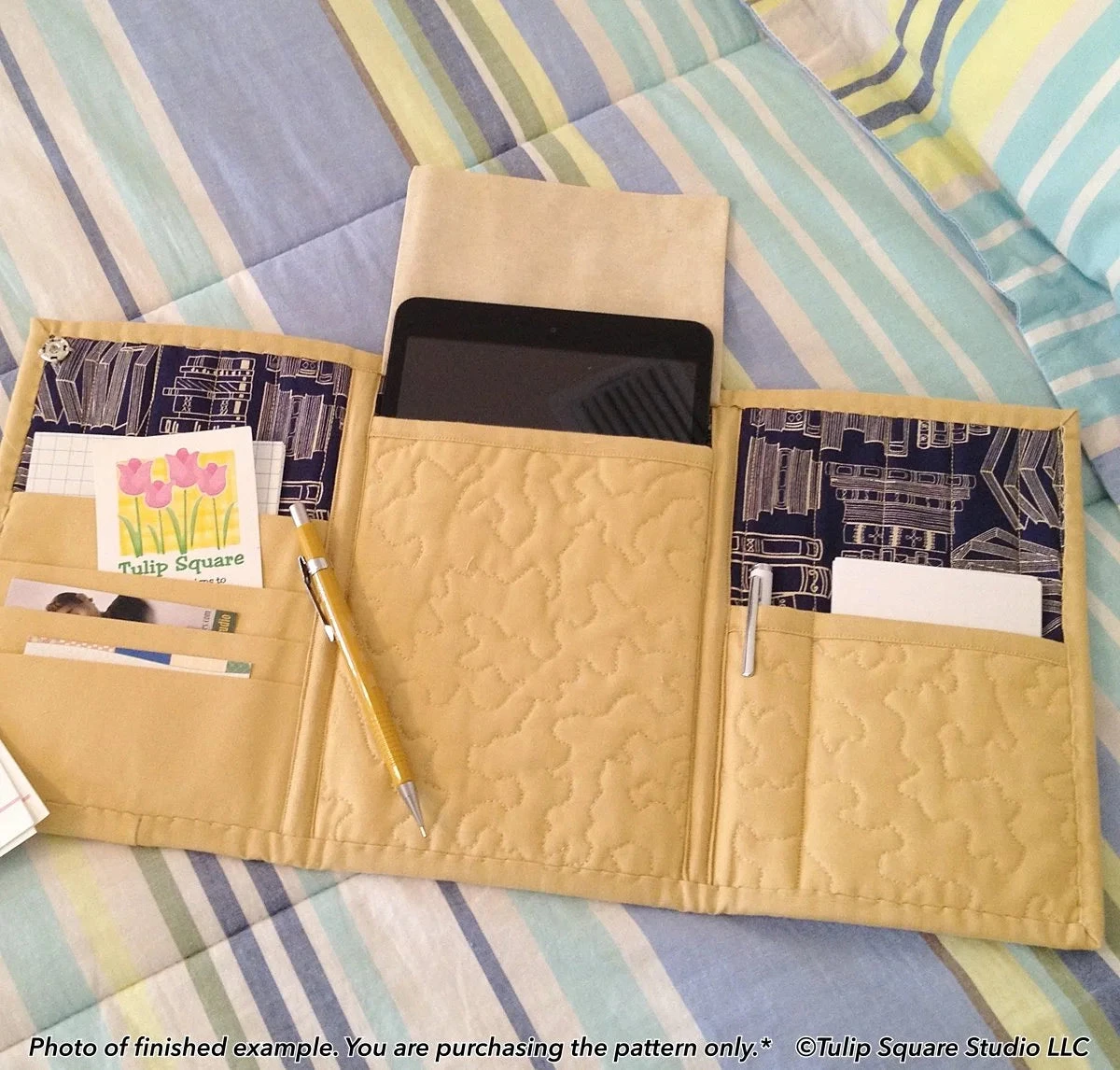 Tri Fold Tablet Totes Quilted Bag Downloadable Pattern 4 Tri Fold Tablet Totes Quilted Bag Downloadable Pattern - Image 2