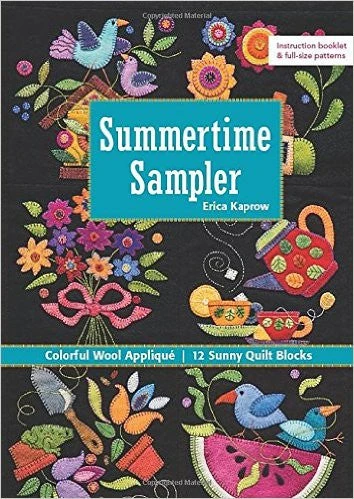 Summertime Sampler - Colorful Wool Applique Sunny Quilt Blocks 3 Summertime Sampler - Colorful Wool Applique Sunny Quilt Blocks