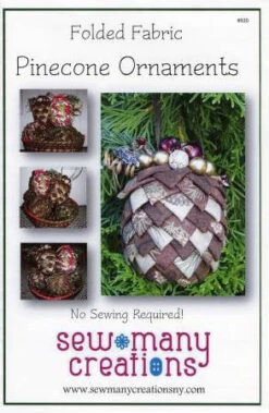 Folded Fabric Pinecone Ornaments