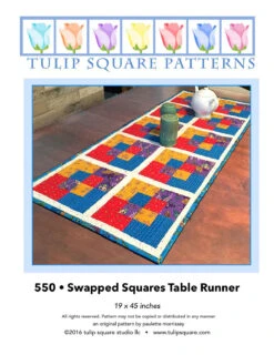 Swapped Squares Table Runner Downloadable Pattern