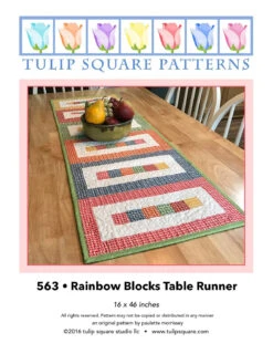 Rainbow Blocks Table Runner Downloadable Pattern