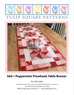 Peppermint Pinwheels Table Runner Downloadable Pattern