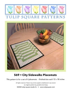 City Sidewalks Placemats Downloadable Pattern