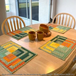 Four Square Meals Placemat Set Downloadable Pattern -Qbpn 579 sqmeals02 tulip square quilt patterns 600x600 1