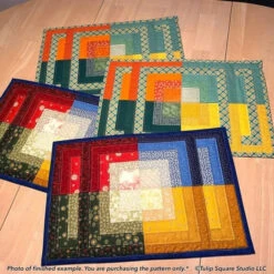 Four Square Meals Placemat Set Downloadable Pattern -Qbpn 579 sqmeals04 tulip square quilt patterns 600x600 1