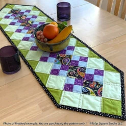 English Garden Table Runner Downloadable Pattern -Qbpn 589 AAenglish garden runner 12 tulip square quilt patterns