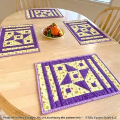 Star Flower Placemats Downloadable Pattern -Qbpn 591 AAstar01 tulip square quilt patterns 600x600 1