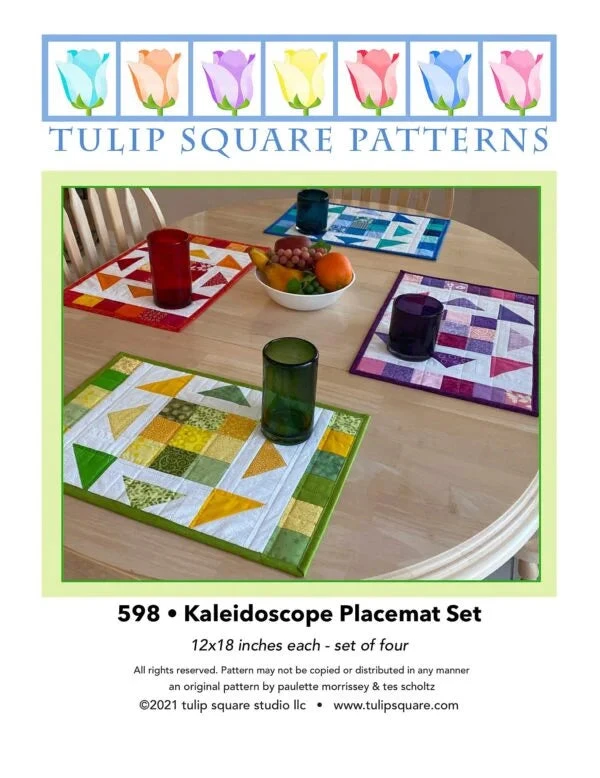 Kaleidoscope Placemats Set Downloadable Pattern 3 Kaleidoscope Placemats Set Downloadable Pattern