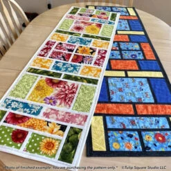 Picture Windows Table Runner Downloadable Pattern -Qbpn 599 picture window runner 01 tulip square quilt patterns 600x600 1