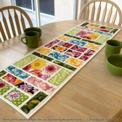 Picture Windows Table Runner Downloadable Pattern -Qbpn 599 picture window runner 13 tulip square quilt patterns 600x600 1