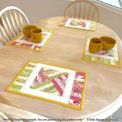 Rainbow Weave Placemats Set Downloadable Pattern -Qbpn 615 rainbow 02