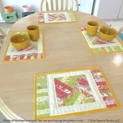 Rainbow Weave Placemats Set Downloadable Pattern -Qbpn 615 rainbow 08