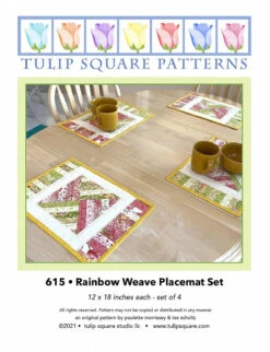 Rainbow Weave Placemats Set Downloadable Pattern