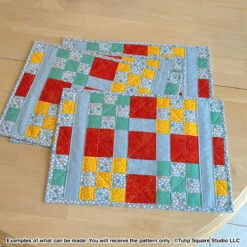 Checkered Table Placemats Downloadable Pattern -Qbpn 619 checkered table 09