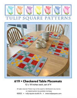 Checkered Table Placemats Downloadable Pattern