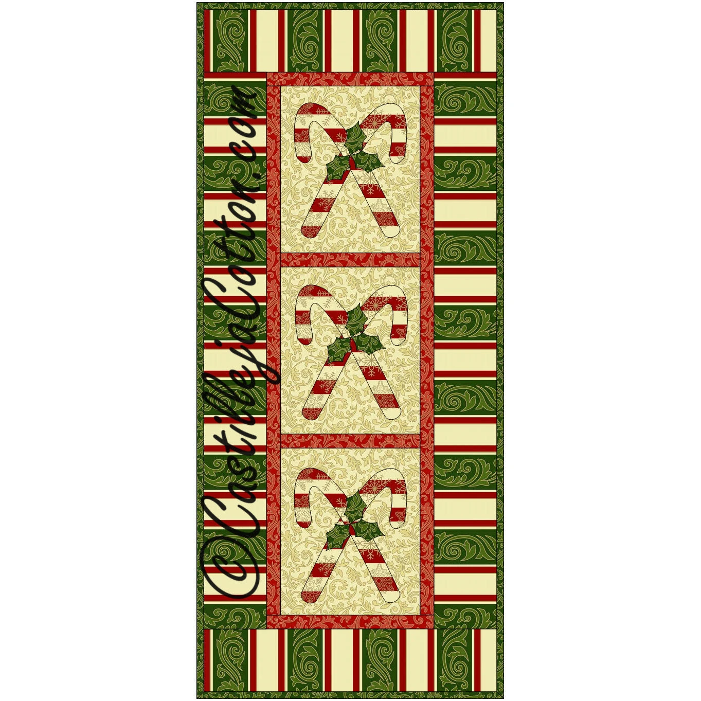 Candy Cane Panel Downloadable Pattern 3 Candy Cane Panel Downloadable Pattern