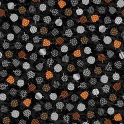 Black Tossed Mini Pumpkins Fabric