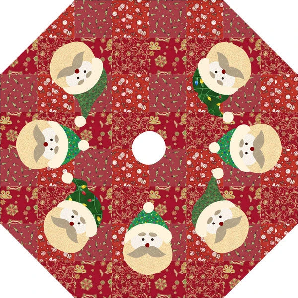 Santa Face Tree Skirt Downloadable Pattern 3 Santa Face Tree Skirt Downloadable Pattern