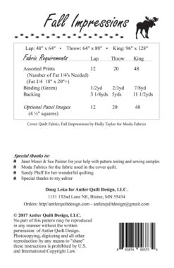 Fall Impressions Quilt Pattern -Qbpn AQD0255 1