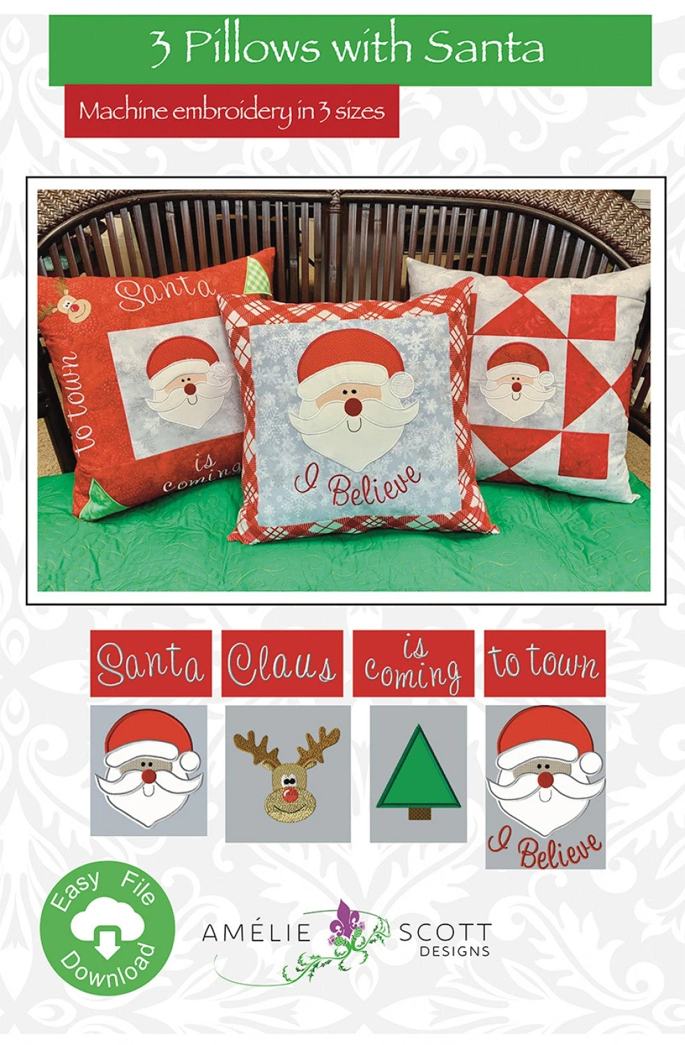 3 Pillows With Santa 3 3 Pillows With Santa