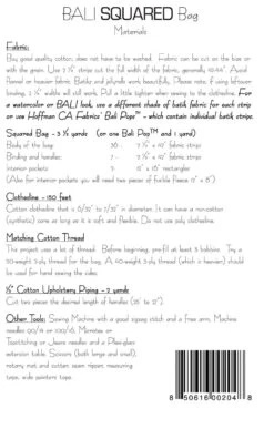 Bali Squared Bag - Clothesline Crafts -Qbpn AT104 1