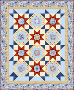 Among The Stars Quilt Pattern 16 Among The Stars Quilt Pattern -Qbpn Among the Stars QM106 Midnight Flora Light Blue Clothworks 2021 web