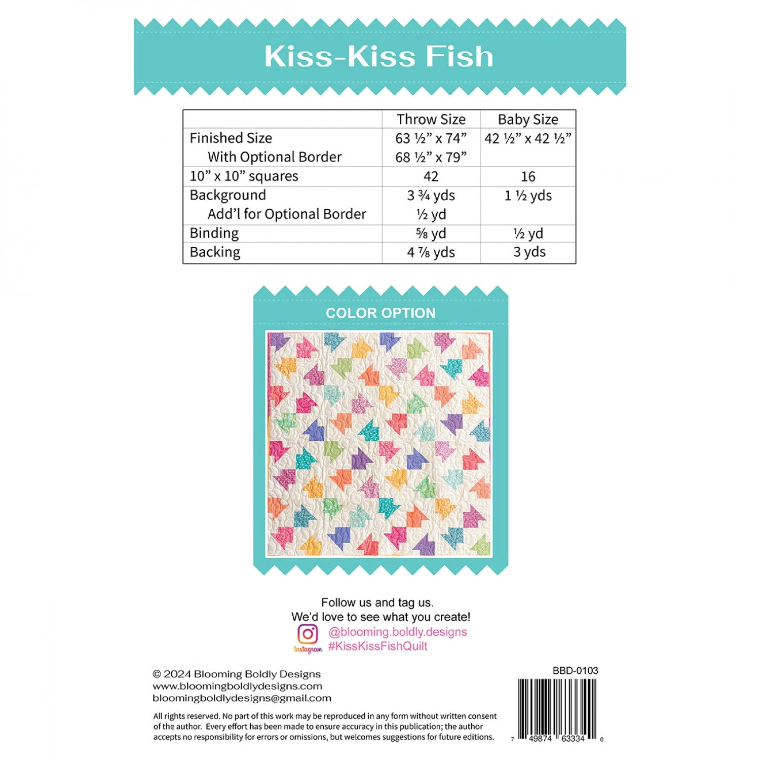 Kiss-Kiss Fish Quilt Pattern 4 Kiss-Kiss Fish Quilt Pattern - Image 2