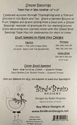 Simple Blessings Machine Embroidery -Qbpn BBD1208ME 1