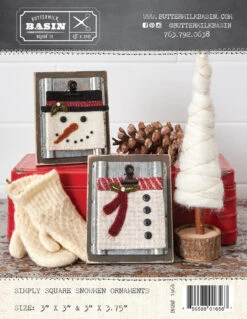 Simply Square Snowmen Ornaments