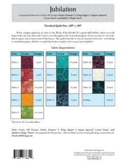 Jubilation BOM Quilt Pattern 11 Jubilation BOM Quilt Pattern -Qbpn BOM04 JubilationBackCover