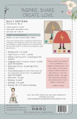 Be A Superhero - Be Bold - Quilt Pattern 5 Be A Superhero - Be Bold - Quilt Pattern -Qbpn BSI214 1