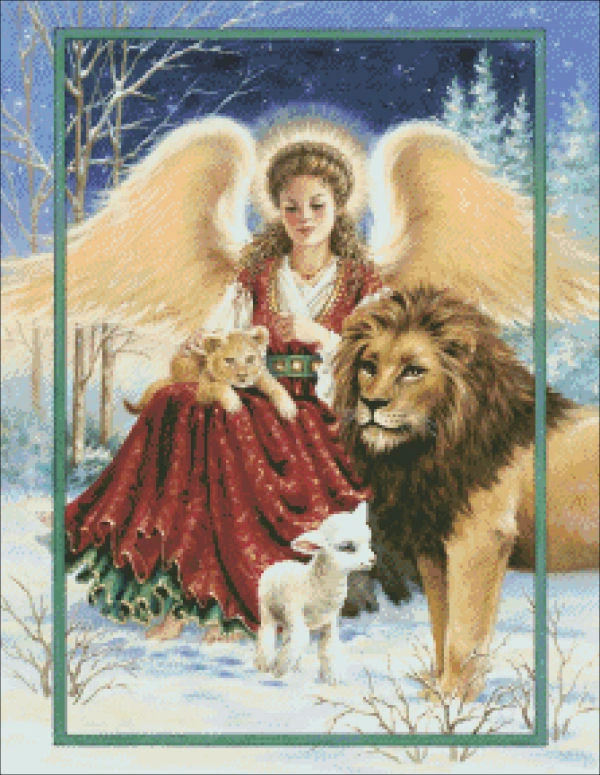 Beginner Angel Lion And Lamb Cross Stitch By Dona Gelsinger 3 Beginner Angel Lion And Lamb Cross Stitch By Dona Gelsinger