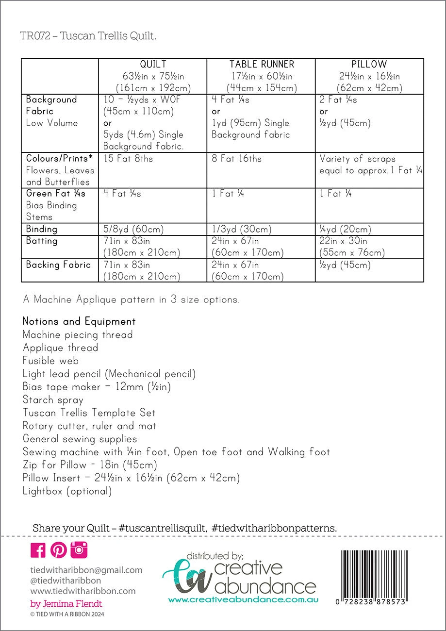 Tuscan Trellis Quilt Pattern 4 Tuscan Trellis Quilt Pattern - Image 2