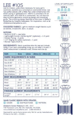 Lee - Sizes 6mos-3 Years Pattern -Qbpn CC010S 1