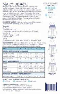Mary De - 4-8 Years Pattern 13 Mary De - 4-8 Years Pattern -Qbpn CC067L 1