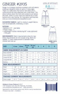 Ginger - Sizes 6mos-6 Years Pattern 5 Ginger - Sizes 6mos-6 Years Pattern -Qbpn CC293S 1