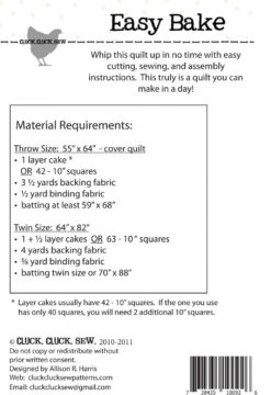Easy Bake Quilt Pattern -Qbpn CCS117 1