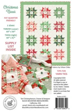 Christmas Bows Downloadable Pattern 5 Christmas Bows Downloadable Pattern -Qbpn ChristmasBowsBACKONLY